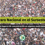 Lugares de concentración del Paro Nacional en el Suroeste