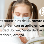 Cuatro municipios del Suroeste de Antioquia continúan en estudio en casa