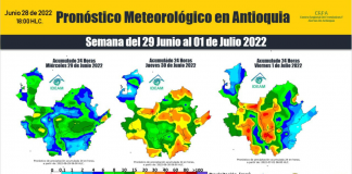 Se esperan fuertes lluvias en Antioquia
