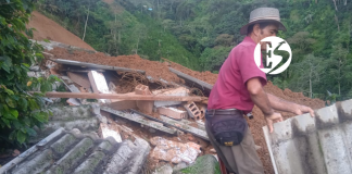Deslizamiento en Betulia causó represamiento de quebradas