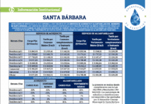 Actualización de Tarifas de Acueducto y Alcantarillado para Santa Bárbara