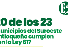 Mejoran los indicadores fiscales en el Suroeste antioqueño