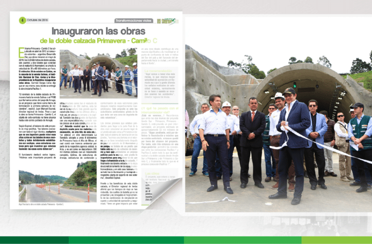 En la memoria: «Inauguraron las obras de la doble calzada Primavera – Camilo C»